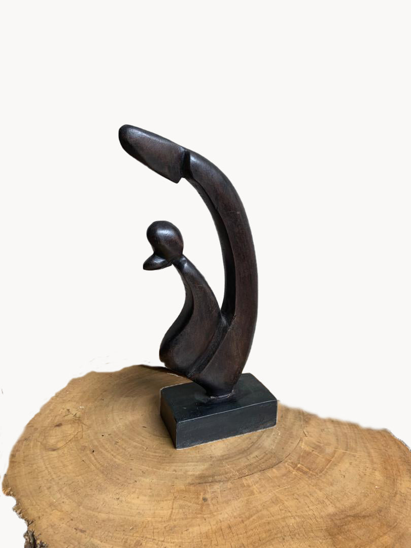 Abstract carved mother and child. Small size