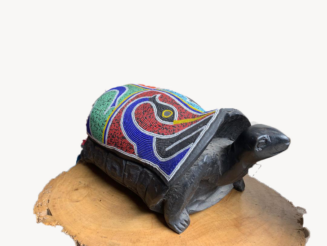 An abstract beaded Tortoise