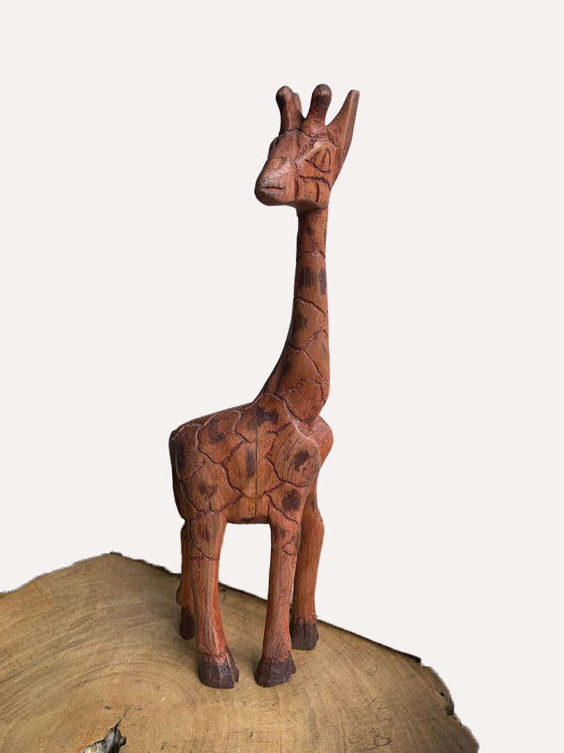 A Wooden Giraffe Sculpture